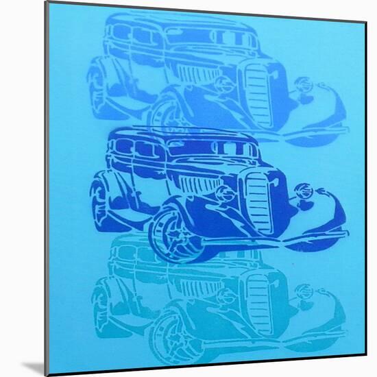 Muscle Car 2-Abstract Graffiti-Mounted Giclee Print