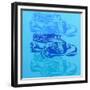 Muscle Car 2-Abstract Graffiti-Framed Giclee Print