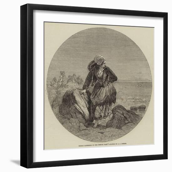 Muscle Gatherers on the French Coast-William James Linton-Framed Giclee Print