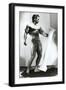 Muscle Man Dancing with Pillar-null-Framed Art Print