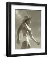 Muscle Man in Jockey Shorts and Straw Hat-null-Framed Art Print