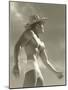 Muscle Man in Jockey Shorts and Straw Hat-null-Mounted Art Print