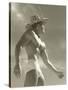 Muscle Man in Jockey Shorts and Straw Hat-null-Stretched Canvas