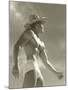 Muscle Man in Jockey Shorts and Straw Hat-null-Mounted Art Print