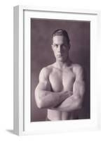 Muscle Man with Arms Crossed-null-Framed Art Print