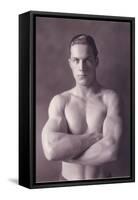 Muscle Man with Arms Crossed-null-Framed Stretched Canvas