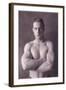 Muscle Man with Arms Crossed-null-Framed Art Print