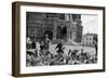Muscovites Feed Pigeons in Red Square in Front of St. Basils Cathedral, 1914 (Photo)-Gilbert H Grosvenor-Framed Giclee Print