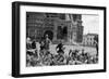 Muscovites Feed Pigeons in Red Square in Front of St. Basils Cathedral, 1914 (Photo)-Gilbert H Grosvenor-Framed Giclee Print