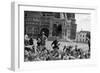 Muscovites Feed Pigeons in Red Square in Front of St. Basils Cathedral, 1914 (Photo)-Gilbert H Grosvenor-Framed Giclee Print