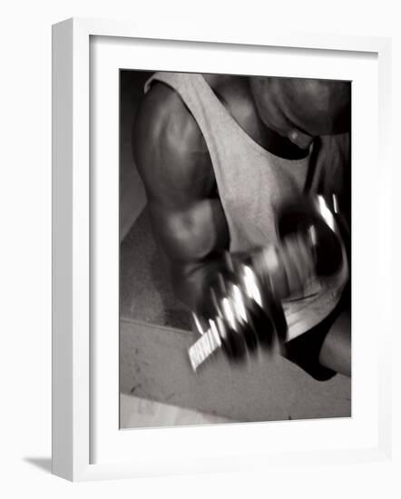 Muscular Bicep During Exercise-null-Framed Photographic Print