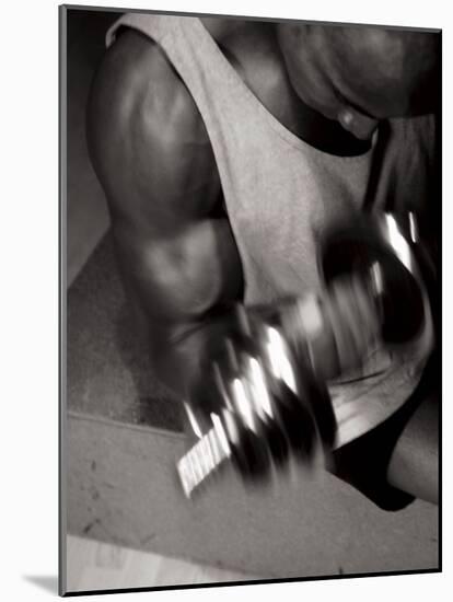 Muscular Bicep During Exercise-null-Mounted Photographic Print