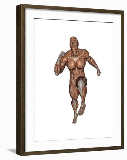 Muscular Man Running-null-Framed Art Print