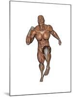 Muscular Man Running-null-Mounted Art Print