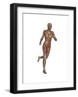 Muscular Woman Running-null-Framed Art Print