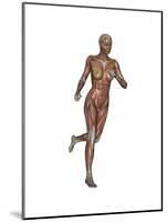 Muscular Woman Running-null-Mounted Art Print