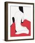 Muse in Red Sofa-Little Dean-Framed Photographic Print