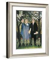 Muse Inspiring the Poet-Henri Rousseau-Framed Art Print