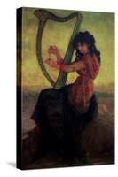 Muse Playing the Harp-Ernest Antoine Hebert-Stretched Canvas