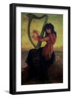 Muse Playing the Harp-Ernest Antoine Hebert-Framed Giclee Print