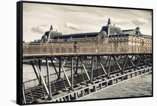 Musee d'Orsay - Solferino Bridge view - Paris - France-Philippe Hugonnard-Framed Stretched Canvas