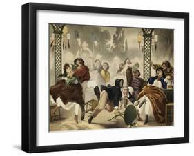 Musée de moeurs en actions. "c'est bien fait ! fallait pas qu'il y aille!"-Philippe Jacques Linder-Framed Giclee Print