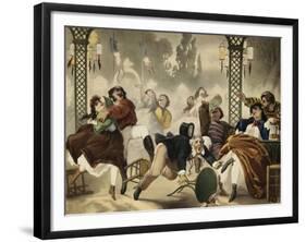 Musée de moeurs en actions. "c'est bien fait ! fallait pas qu'il y aille!"-Philippe Jacques Linder-Framed Giclee Print