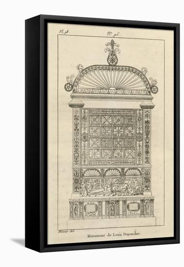 Musée des Monuments Français tome 3, par Alexandre Lenoir: planche 98: tombeau de Louis de-Charles Percier-Framed Stretched Canvas