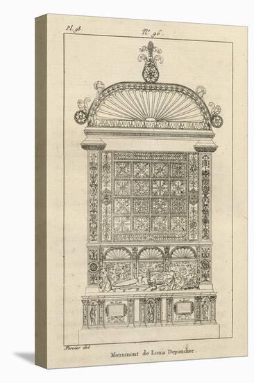 Musée des Monuments Français tome 3, par Alexandre Lenoir: planche 98: tombeau de Louis de-Charles Percier-Stretched Canvas