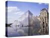 Musee Du Louvre and Pyramide, Paris, France-Roy Rainford-Stretched Canvas