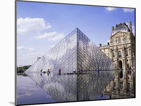 Musee Du Louvre and Pyramide, Paris, France-Roy Rainford-Mounted Photographic Print