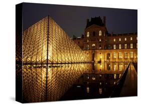 Musee Du Louvre and Pyramide, Paris, France-Roy Rainford-Stretched Canvas