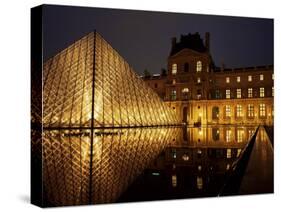 Musee Du Louvre and Pyramide, Paris, France-Roy Rainford-Stretched Canvas