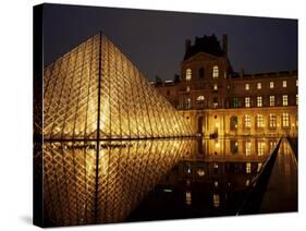 Musee Du Louvre and Pyramide, Paris, France-Roy Rainford-Stretched Canvas