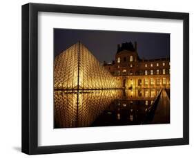 Musee Du Louvre and Pyramide, Paris, France-Roy Rainford-Framed Photographic Print