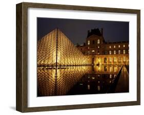 Musee Du Louvre and Pyramide, Paris, France-Roy Rainford-Framed Photographic Print