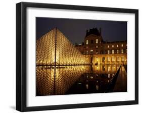 Musee Du Louvre and Pyramide, Paris, France-Roy Rainford-Framed Photographic Print