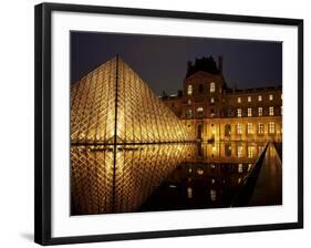 Musee Du Louvre and Pyramide, Paris, France-Roy Rainford-Framed Photographic Print