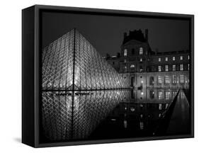 Musee Du Louvre and Pyramide, Paris, France-Roy Rainford-Framed Stretched Canvas