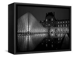 Musee Du Louvre and Pyramide, Paris, France-Roy Rainford-Framed Stretched Canvas