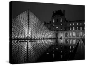 Musee Du Louvre and Pyramide, Paris, France-Roy Rainford-Stretched Canvas