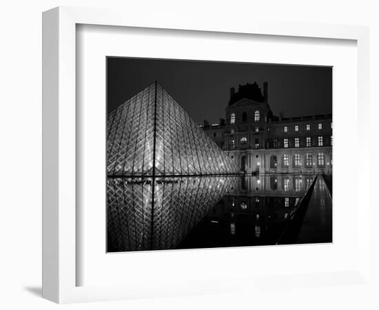 Musee Du Louvre and Pyramide, Paris, France-Roy Rainford-Framed Photographic Print