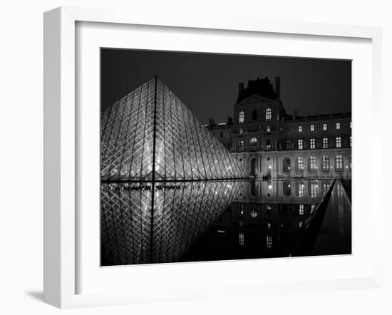 Musee Du Louvre and Pyramide, Paris, France-Roy Rainford-Framed Photographic Print