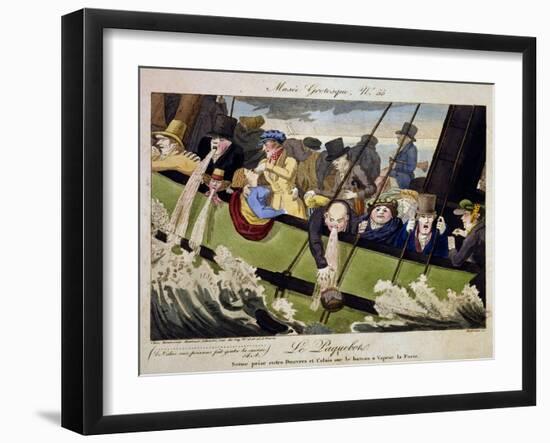 Musee Grotesque: Passengers Aboard the Furie Steamship Sailing from Dover to Calais..-Pierre Maleuvre-Framed Giclee Print