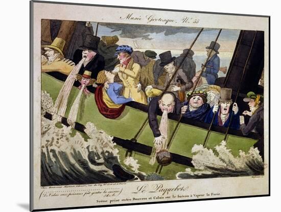 Musee Grotesque: Passengers Aboard the Furie Steamship Sailing from Dover to Calais..-Pierre Maleuvre-Mounted Giclee Print