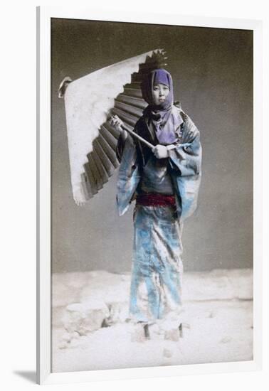 Museme, Woman in Winter Costume, Japan, 1882-Felice Beato-Framed Giclee Print