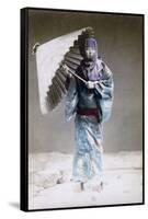 Museme, Woman in Winter Costume, Japan, 1882-Felice Beato-Framed Stretched Canvas