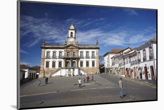 Museu da Inconfidencia and Praca Tiradentes, Ouro Preto, UNESCO Site, Minas Gerais, Brazil-Ian Trower-Mounted Photographic Print