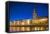 Museum and Church at Night, Gothenburg, Sweden, Scandinavia, Europe-Frank Fell-Framed Stretched Canvas