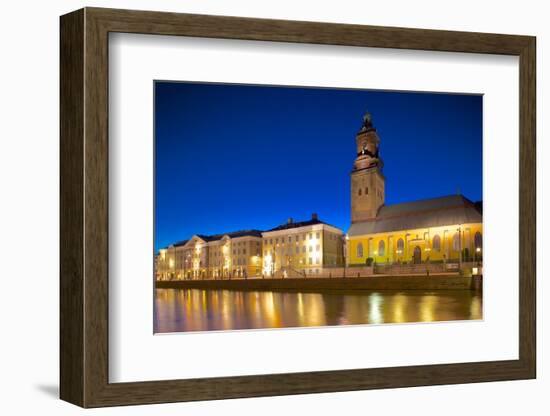 Museum and Church at Night, Gothenburg, Sweden, Scandinavia, Europe-Frank Fell-Framed Photographic Print